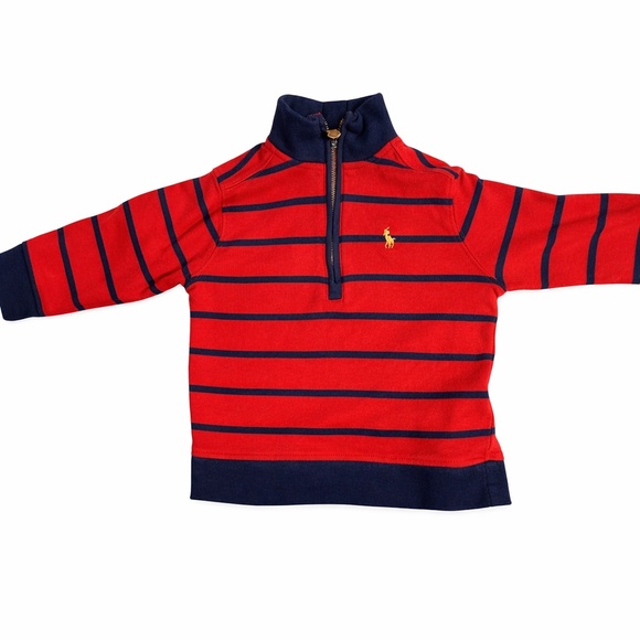 Designer Bundle- 2T POLO Quarter Zip + 12-18m jeans - Picture 5 of 11